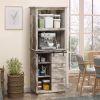 64.5" Freestanding Kitchen Buffet Hutch, Rustic Pantry Storage Cabinet with Sliding Barn Door & Adjustable Shelf, Vintage Wood