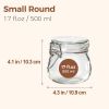 Airtight Glass Jars with Lids 17oz Small Food Storage Container Set of 6 - Airtight Canister with Clear Preserving Seal Wire Clip Fastening for Kitch