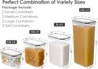 Airtight Food Storage Containers with Lids, 8 PCS Plastic Storage Canisters for Kitchen Pantry Organization,Dry Food Canisters for Flour, Sugar and C