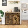 40" Storage Cabinet Sideboard, Large Kitchen Buffet Table with Muti Drawers & Adjustable Shelf, Brown
