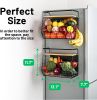 2 Set Magnetic Shelf for Refrigerator with Wood Lid, Fruit Potato & Onion Storage Bins, Pantry Organizers & Storage, Large Container Magnetic Spice R