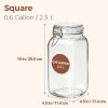 Airtight Glass Jars with Lids 0.6 Gallon Set of 3, Food Storage Canister Square-Storage Container with Clear Preserving Seal Wire Clip Fastening for