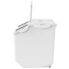 Ingredient Storage Bin, 2 x 15L Dispenser Bin with 2 Measuring Cups, Attachable Casters and Airtight Lid, 2 Pcs/Set Dog Pet Food Storage Container, P