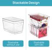 6 Pack Clear Stackable Storage Bins with Lids, Large Plastic Containers with Handle for Pantry Organizer and Storage,Perfect for Bathroom,Cabinet,Kit