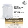Pride of India | Clear Food Grade PET Plastic Square Grip Storage Jar w/ Cap | 6 Jar Pack - 64 Fluid Ounces 7-8 Cup Storage Capacity | Airtight Seal
