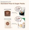 Flour Sugar Storage Containers Set of 3 (5.2L/5.5Qt) (2.5L/2.6Qt*2), Large Airtight Food Storage Containers with Lids, Plastic Canisters Sets for Kit