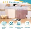 9.5L 2 Pack Extra Large Flour Sugar Storage Containers for 25lbs flour, Airtight Kitchen Pantry Organization Canisters with Lids for Bulk food, Rice,