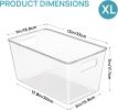 6 PCS Clear Plastic Storage Bins, Pantry Organizer Containers with Handle for Refrigerator, Fridge, Cabinet, Kitchen, Countertops, Cupboard, Home Org