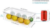 8pcs Clear Organizers and Storage Bins with Lids, Stackable Plastic Storage Containers with Handles for Fridge, Freezer, Pantry, Cabinet, Kitchen Org