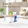 Trash Bag Dispenser Under Sink Organizer, 2-in-1 Acrylic Trash Bags Holder with Bamboo Lid, Holds Large Rolls up to 100 Count, Garbage Bag Storage Co