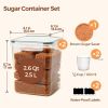 Brown Sugar Container Set of 2 (2.5L/2.6Qt), Airtight Food Storage Containers with Lids and Terra Cotta Brown Sugar Saver, Plastic Canisters Sets for