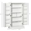41" Modern Kitchen Pantry Freestanding Storage Cabinet with Double Doors Adjustable Shelves for Living Room - White