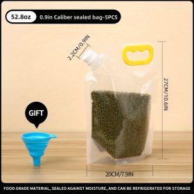 5pcs Food Storage Bags; Portable Folding Sealed Food Storage Containers With Lids; Clear Reusable Large Capacity Storage Bags; Moisture-proof Sealed (Capacity: 1.5 Liters (5 Packs))