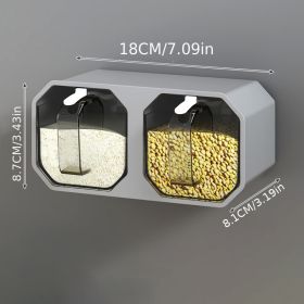 1pc Punch-free Wall-mounted Seasoning Box; Seasoning Jar; Kitchen Seasoning Storage Container; Seasoning Bottle; Spice Box Organizer; Seasoning Stora (Color: Gray Two Grids)