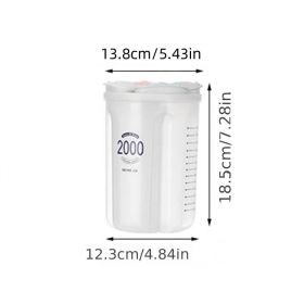 1 Pc Food Storage Box; Sealed Storage Container BPA Free Plastic Cereal Dispenser; Large Kitchen Storage Container With Lid And Compartment For Cerea (size: 4 Grid-67.6oz)