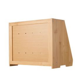 Double Layer Bread Box for Kitchen Counter, Large Capacity Bamboo Bread Storage Container, Farmhouse Wooden Breadbox for Homemade Bread, Storage Hold (Color: Burlywood, Number of Layers: Double-deck)
