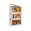 3Pcs Foldable Storage Bins with Lid Front Magnetic Door Collapsible Stackable Closet Organizer Containers with 4Pcs 360° Rotatable Wheels 8Pcs Small