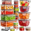 40 PCS Food Storage Containers with Lids Airtight (20 Lids &20 Containers) - Leakproof Meal-Prep Containers for Kitchen Storage Reusable Plastic Micr